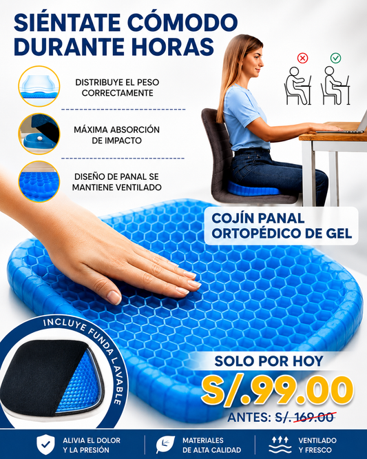 Cojin Ortopédico - Alivia el Dolor al Sentarte