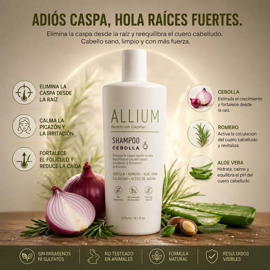 Shampoo Allium - Elimina Caspa y Reduce la Caída